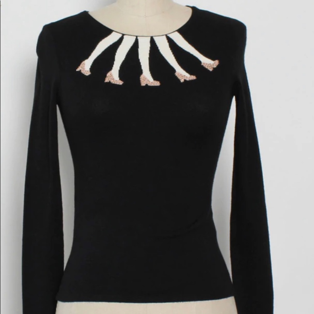 Alice and Olivia Sparkling Shoes Knit Top